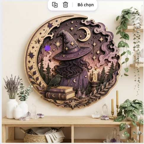 Moonlit Witch Forest Layered Wooden Wall Art For Witchcore Gothic Home Decor