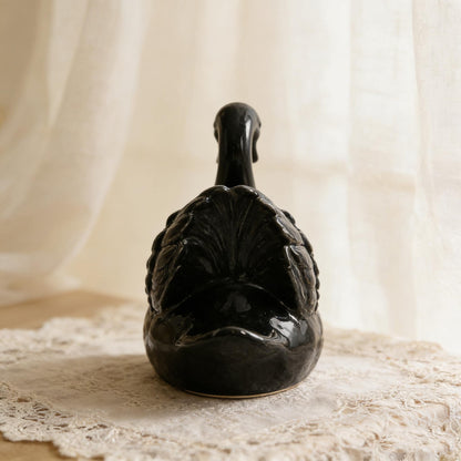 Handcrafted Ceramic Swan Statue | Classic White Swan Decor | Shabby Chic Shelf Accent | Gift for Bird Lovers