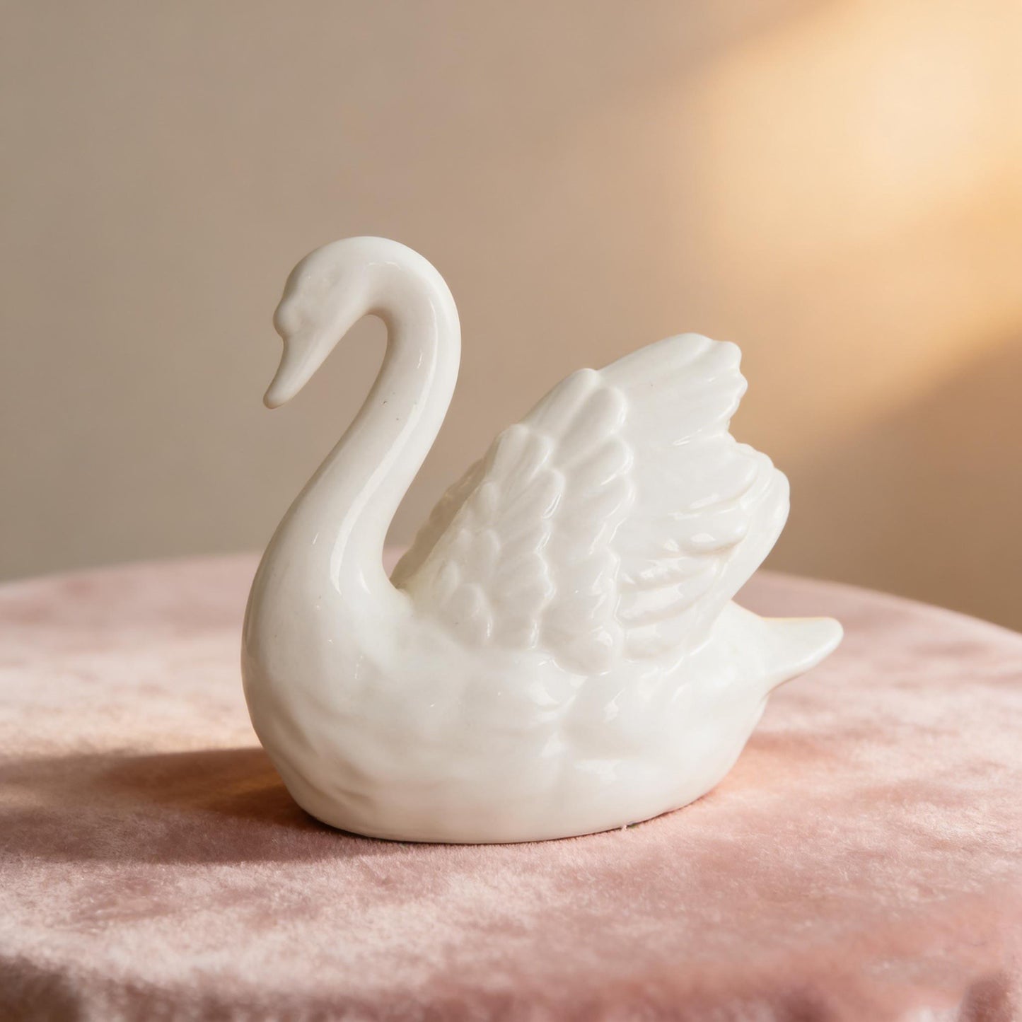 Handcrafted Ceramic Swan Statue | Classic White Swan Decor | Shabby Chic Shelf Accent | Gift for Bird Lovers