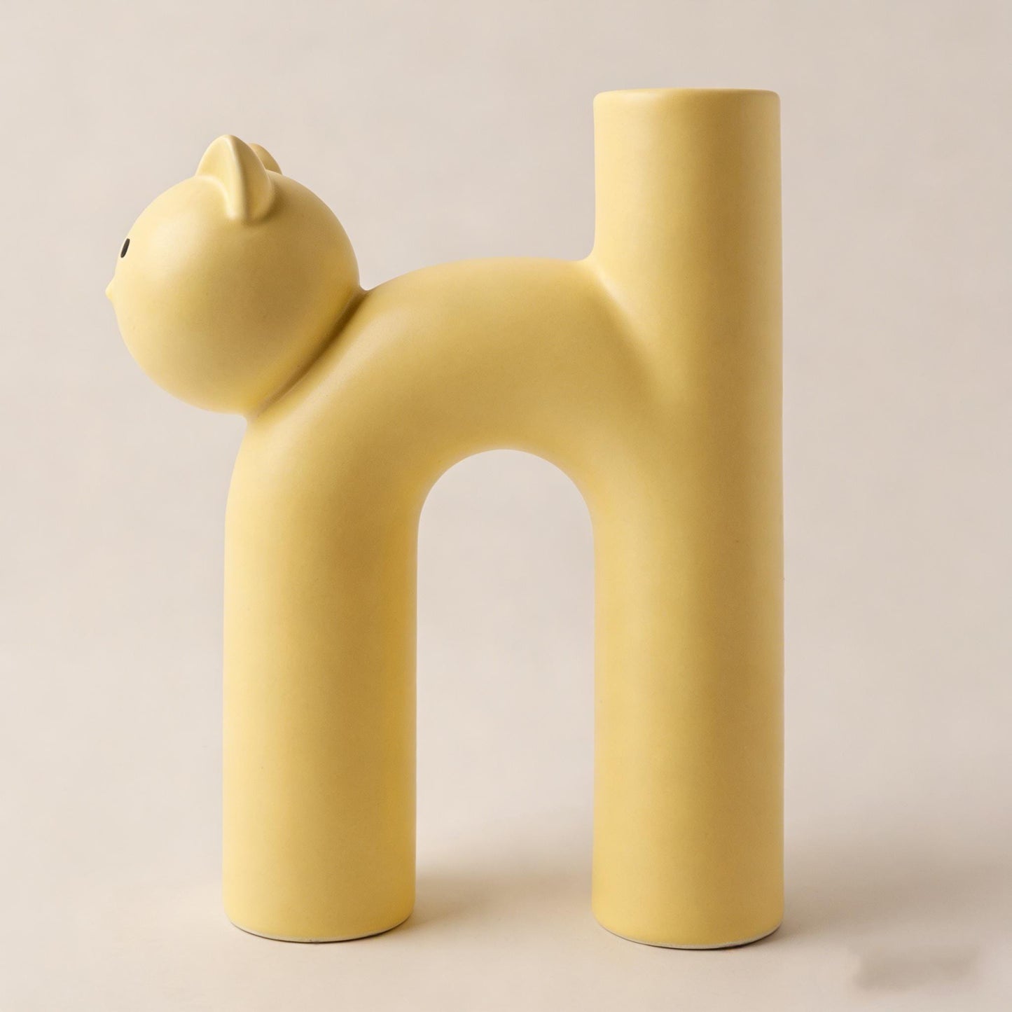 Cat Shaped Vase, Ceramic Cat Planter, Minimalist Cat Decor, Kawaii Desk Decor, Cat Lover Gift, Cat Mom Gift, Geometric Cat Vase
