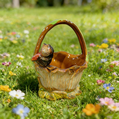 Ceramic Planter, Bird Decor, Handmade Pottery Basket, Garden Decor, Succulent Planter, Table Decor, Plant Lover Gift, Small Flower Pot