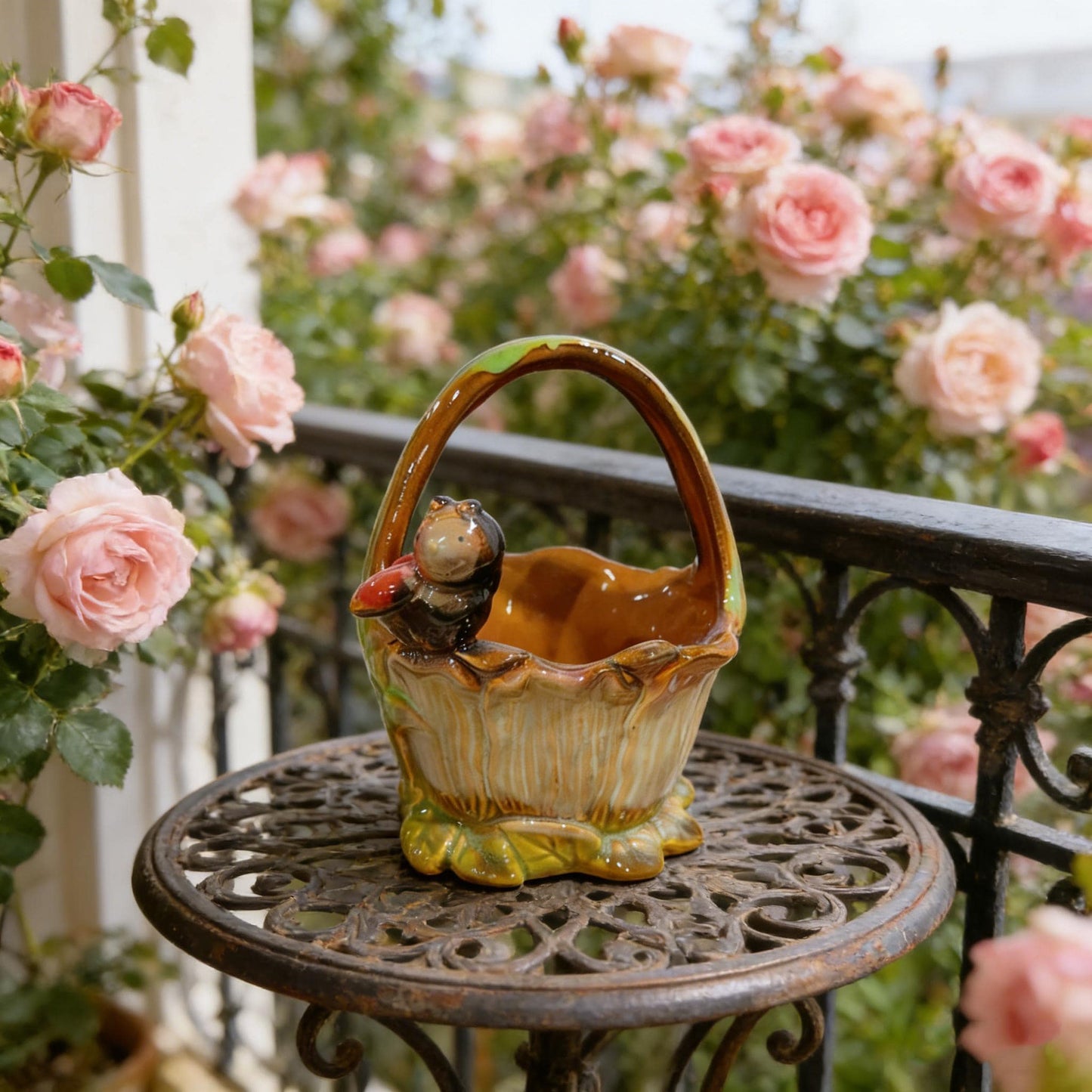 Ceramic Planter, Bird Decor, Handmade Pottery Basket, Garden Decor, Succulent Planter, Table Decor, Plant Lover Gift, Small Flower Pot