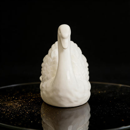 Handcrafted Ceramic Swan Statue | Classic White Swan Decor | Shabby Chic Shelf Accent | Gift for Bird Lovers