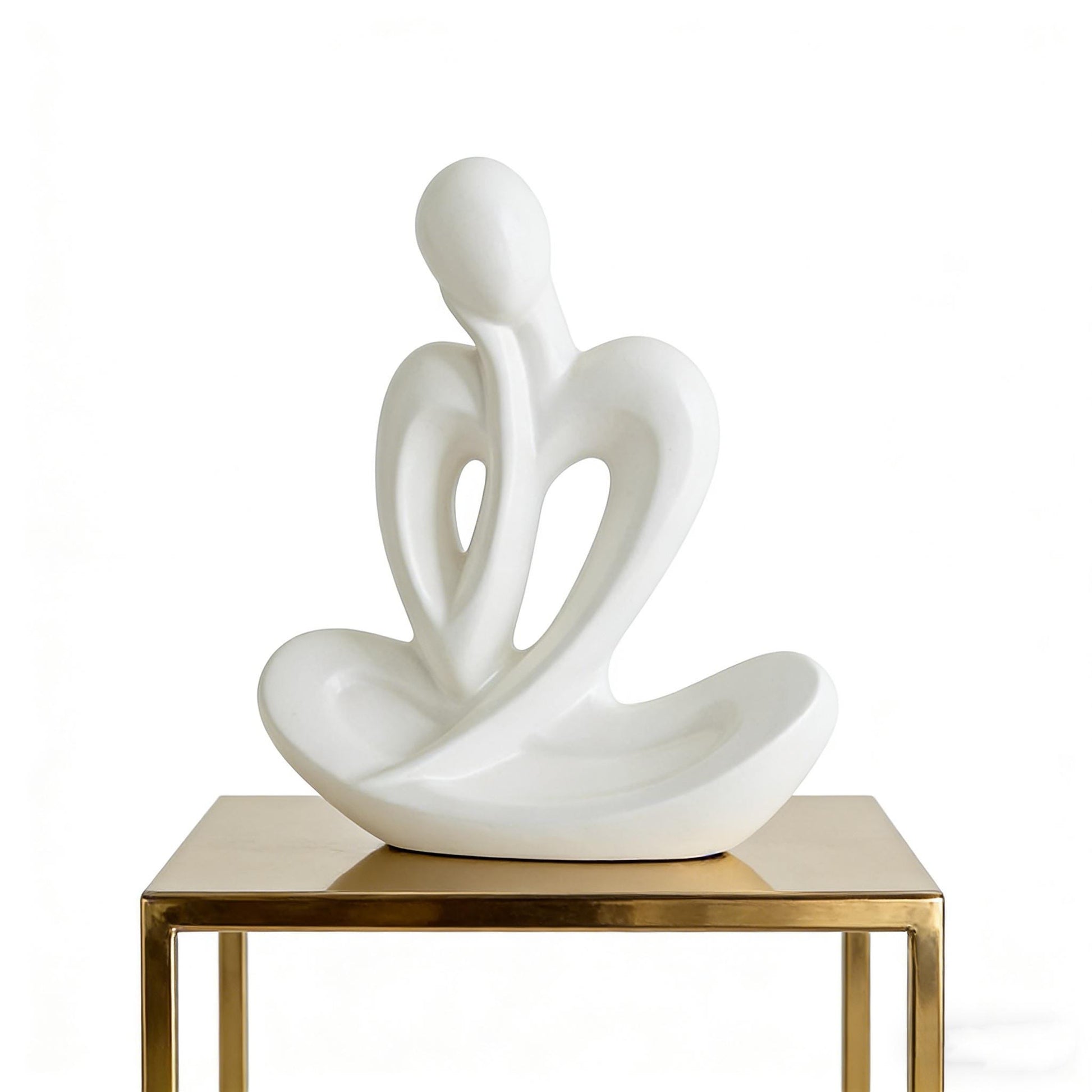 Ceramic Decor | Elegant Minimalist Meditator Sculpture | Ceramic Abstract Art | Neutral Home Decor | Wedding & Housewarming Gift
