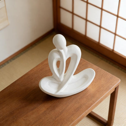 Ceramic Decor | Elegant Minimalist Meditator Sculpture | Ceramic Abstract Art | Neutral Home Decor | Wedding & Housewarming Gift
