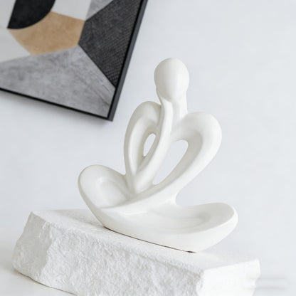 Ceramic Decor | Elegant Minimalist Meditator Sculpture | Ceramic Abstract Art | Neutral Home Decor | Wedding & Housewarming Gift