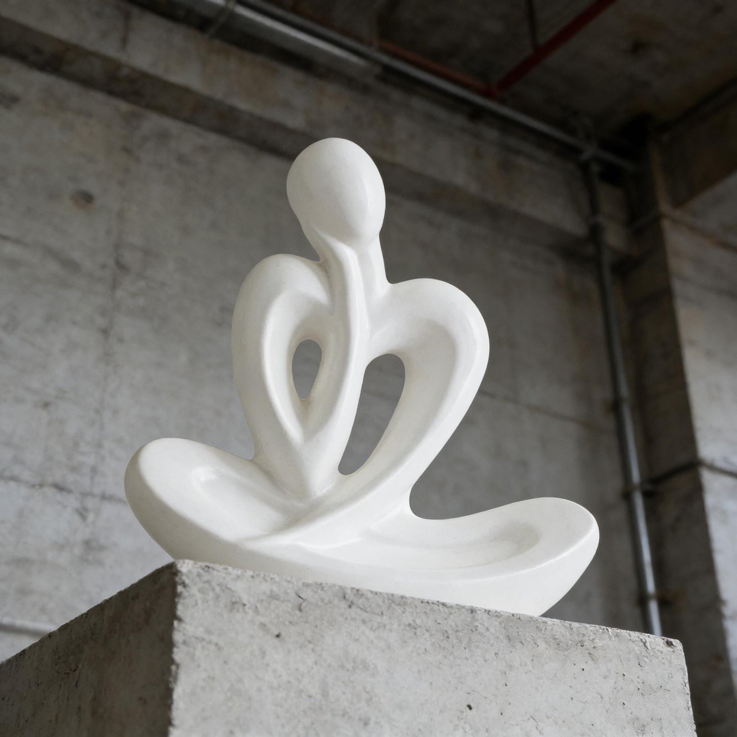 Ceramic Decor | Elegant Minimalist Meditator Sculpture | Ceramic Abstract Art | Neutral Home Decor | Wedding & Housewarming Gift