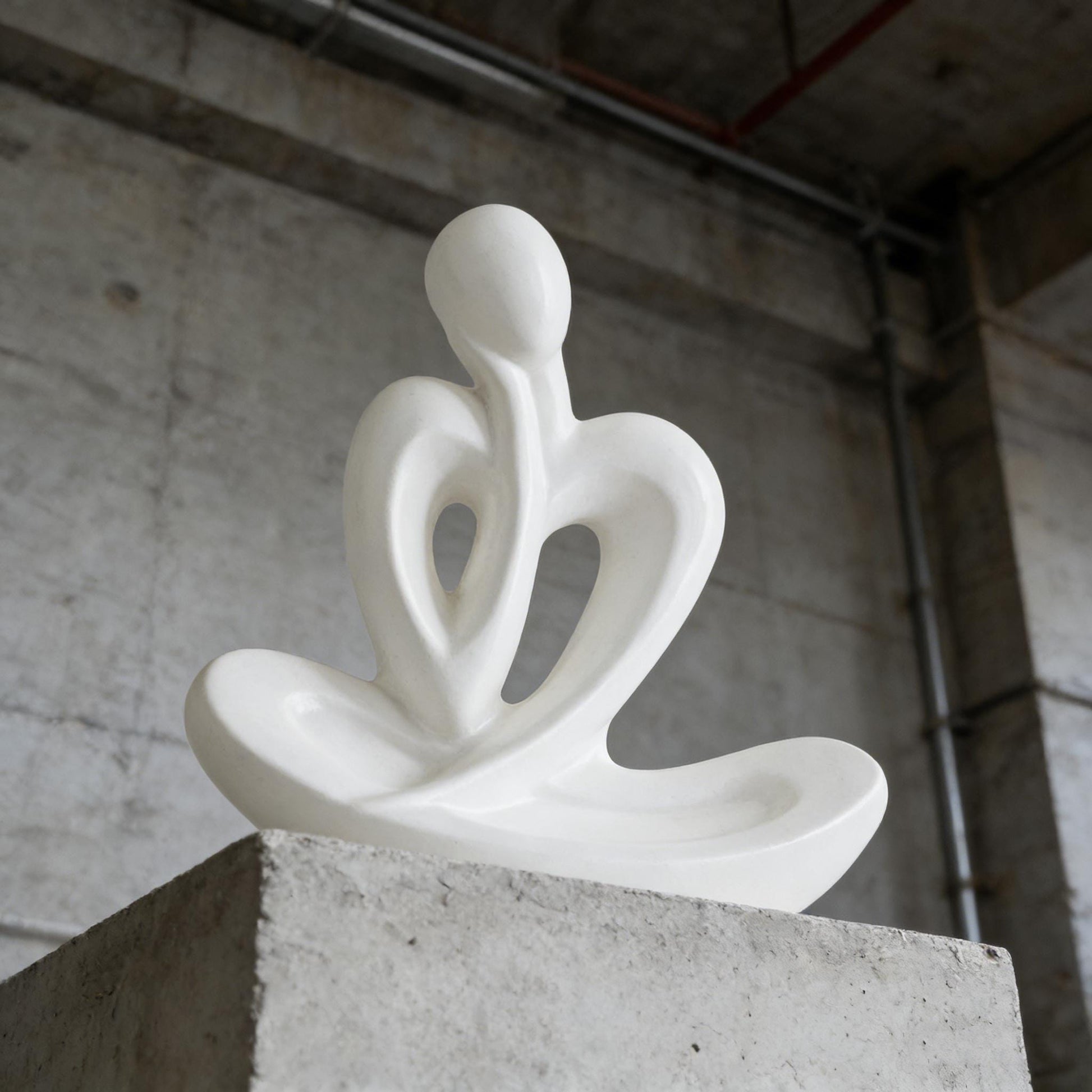 Ceramic Decor | Elegant Minimalist Meditator Sculpture | Ceramic Abstract Art | Neutral Home Decor | Wedding & Housewarming Gift