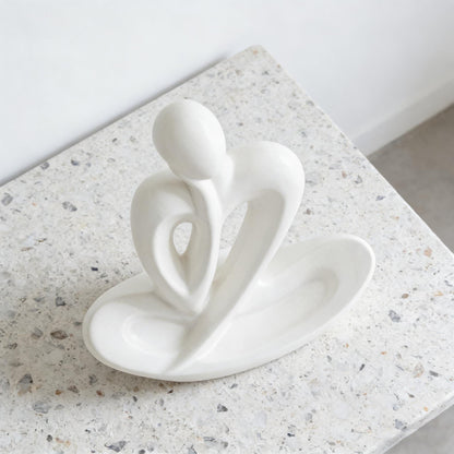 Ceramic Decor | Elegant Minimalist Meditator Sculpture | Ceramic Abstract Art | Neutral Home Decor | Wedding & Housewarming Gift