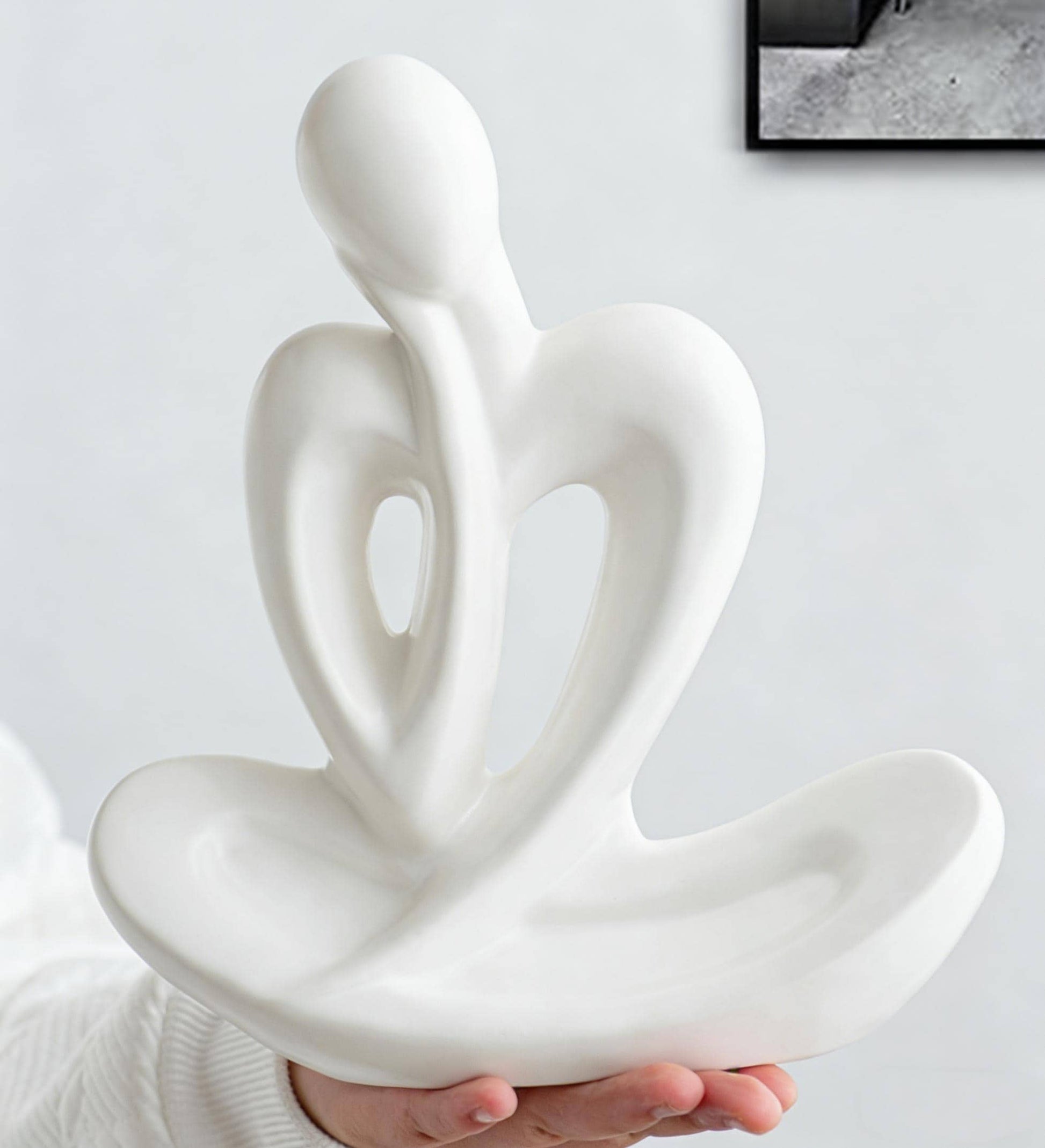 Ceramic Decor | Elegant Minimalist Meditator Sculpture | Ceramic Abstract Art | Neutral Home Decor | Wedding & Housewarming Gift