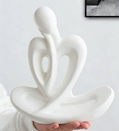Ceramic Decor | Elegant Minimalist Meditator Sculpture | Ceramic Abstract Art | Neutral Home Decor | Wedding & Housewarming Gift