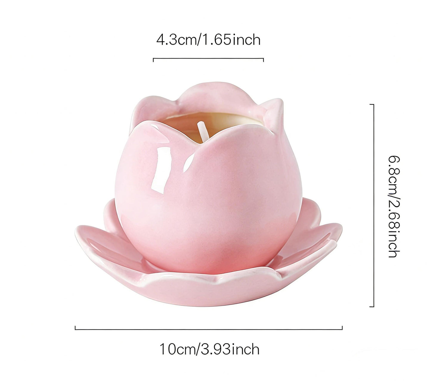 Pink Tulip Ceramic Candle Holder | Flower-Shaped Tealight Holder | Boho Home Decor | Gift for Her | Mother's Day Gift