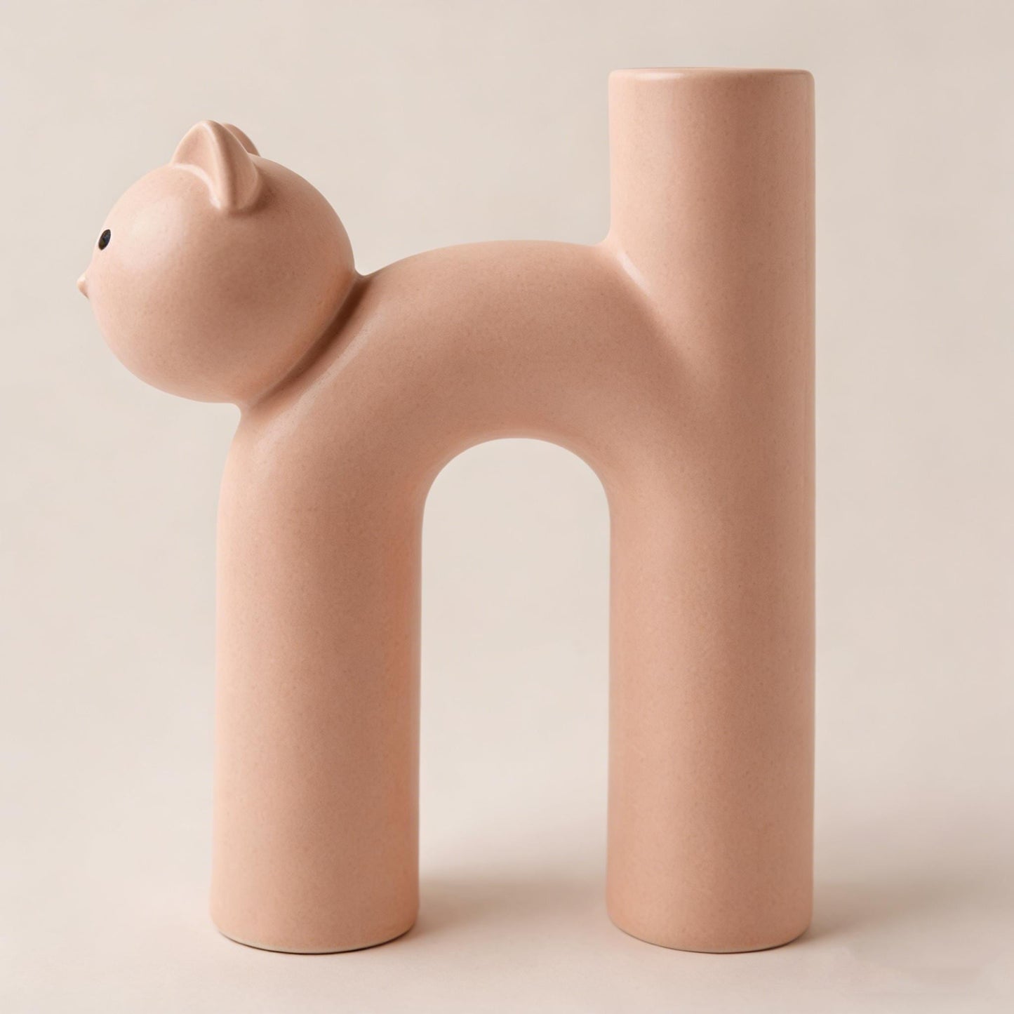 Cat Shaped Vase, Ceramic Cat Planter, Minimalist Cat Decor, Kawaii Desk Decor, Cat Lover Gift, Cat Mom Gift, Geometric Cat Vase