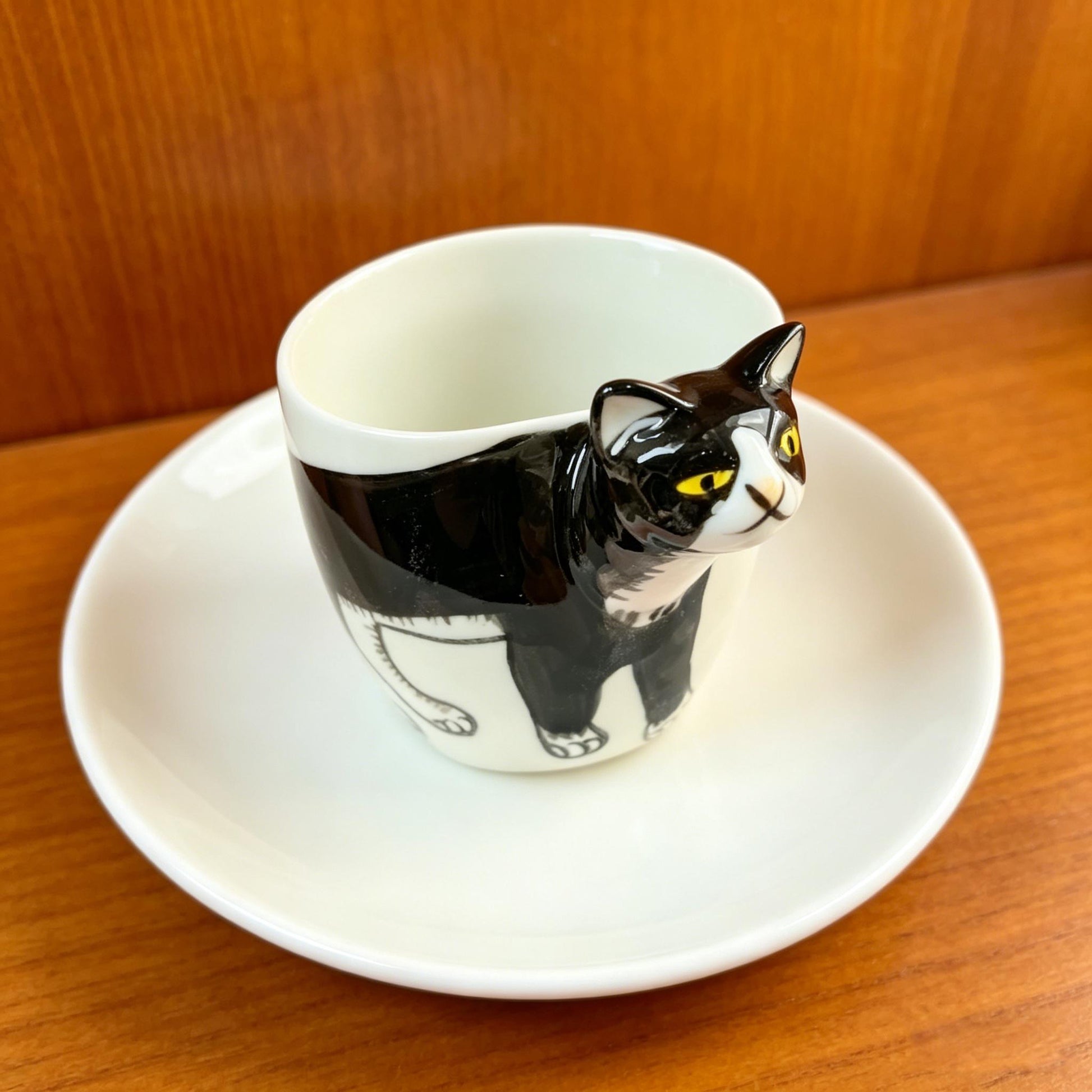 Cat Coffee Mug, 3d Cat Ceramic Cup, Black White Cat Mug, Cute Cat Shaped Tea Cup, Gift For Cat Lover, Cat Mom Gift, Novelty Kitty Mug