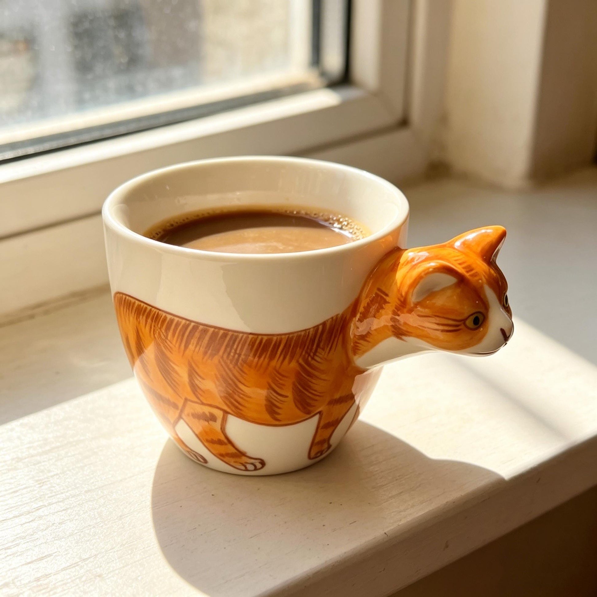 Cat Coffee Mug, 3d Cat Ceramic Cup, Black White Cat Mug, Cute Cat Shaped Tea Cup, Gift For Cat Lover, Cat Mom Gift, Novelty Kitty Mug