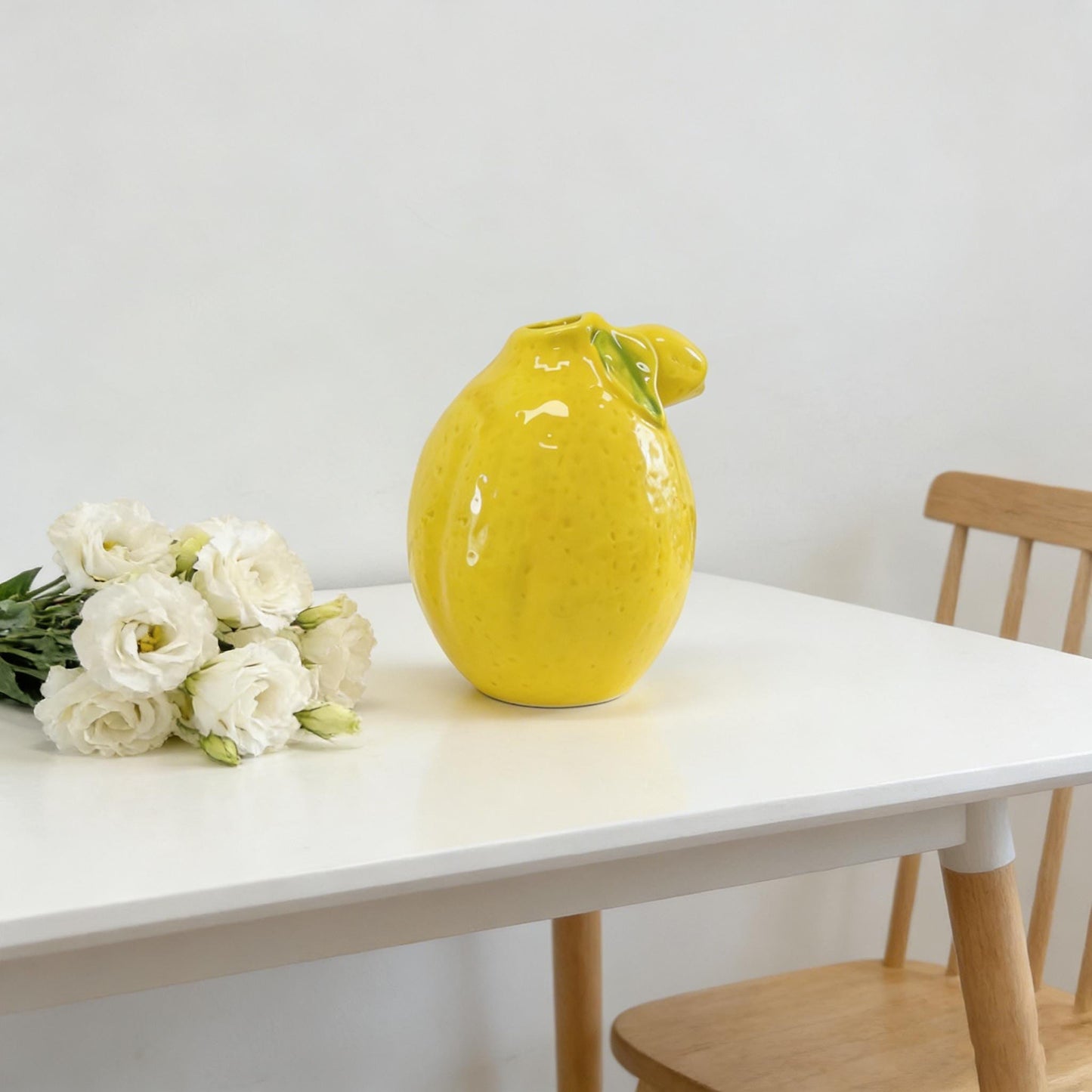 Lemon Shaped Vase, Citrus Decor, Handmade Ceramic Vase, Fruit Themed Decor, Summer Home Decor, Bud Vase, Lemon Planter, Artisan Pottery