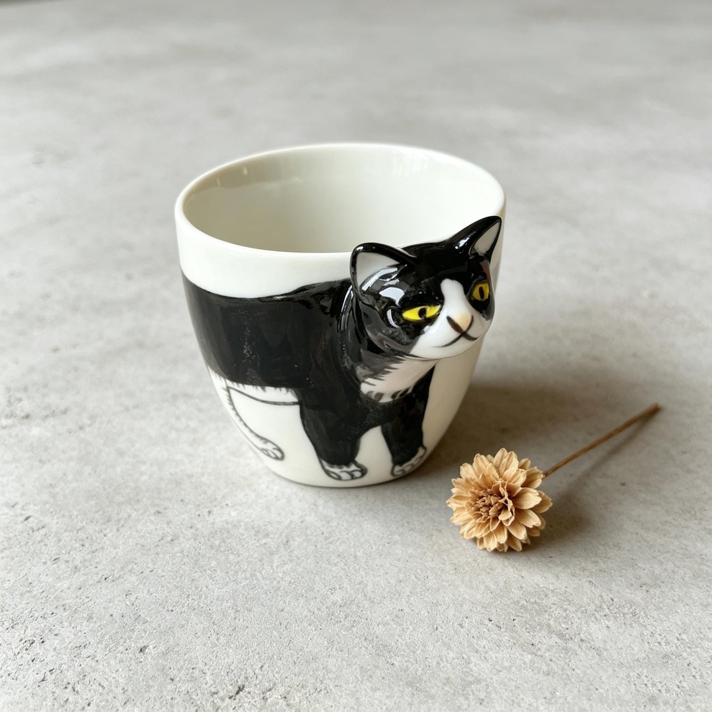 Cat Coffee Mug, 3d Cat Ceramic Cup, Black White Cat Mug, Cute Cat Shaped Tea Cup, Gift For Cat Lover, Cat Mom Gift, Novelty Kitty Mug