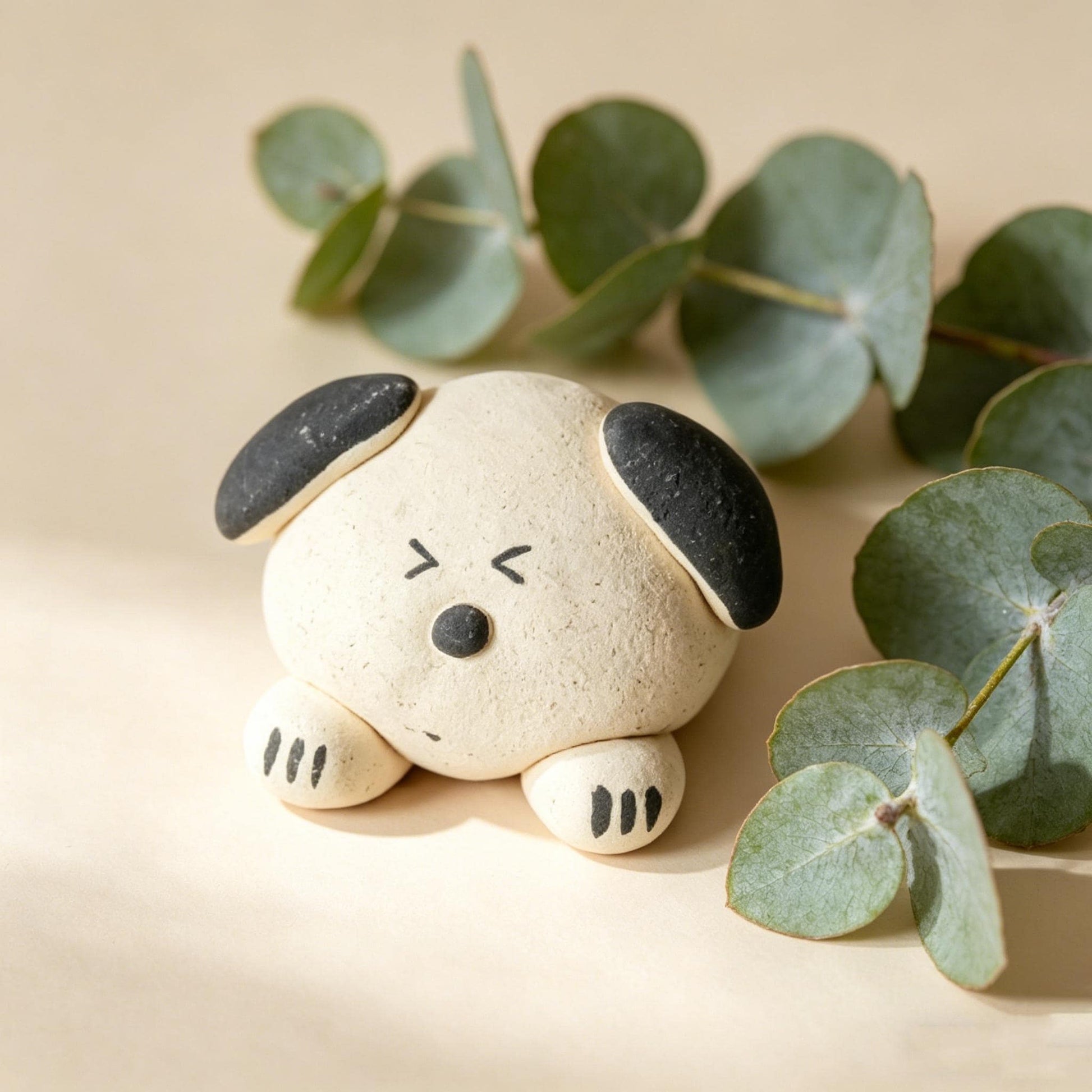 Dog Ceramic Figurine, Mini Dog Desk Decor, Handmade Puppy Ornament, Minimalist Dog Shelf Accent, Gift For Dog Lover, Cute Dog Figurine