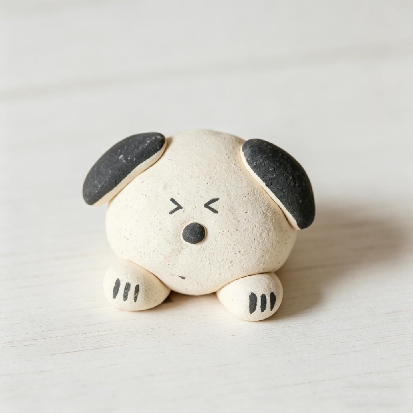 Dog Ceramic Figurine, Mini Dog Desk Decor, Handmade Puppy Ornament, Minimalist Dog Shelf Accent, Gift For Dog Lover, Cute Dog Figurine